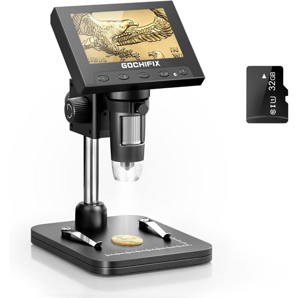 4.3" LCD Digital 1000X Coin Microscope with LED Lights