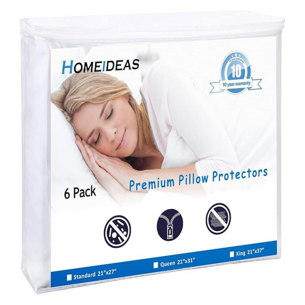 6-Pack Waterproof Pillow Protectors