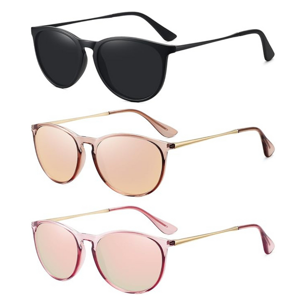 3-Pack 2024 Trendy Women's Retro Round Classic Sunglasses