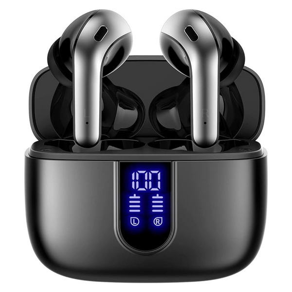 True Bluetooth LED Power Display Earphones W/Wireless Charging Case (Various)