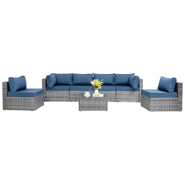 7-Piece Outdoor Patio Sectional Sofa Couch Set