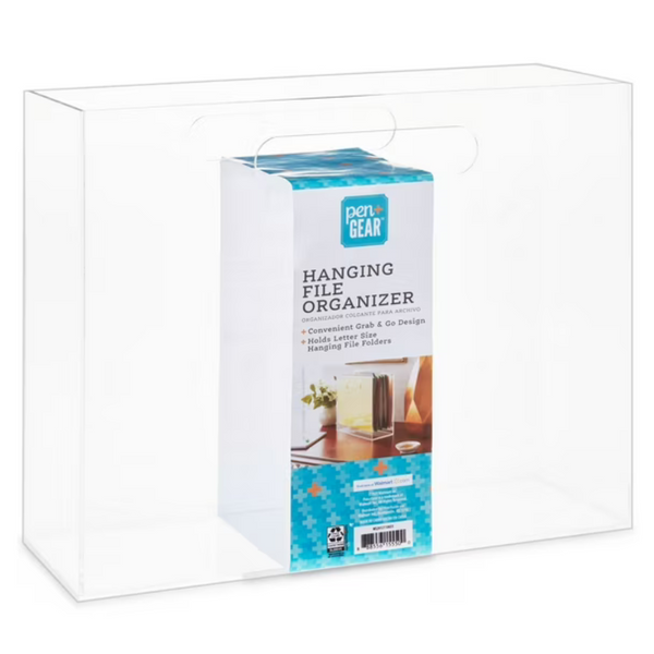 Pen+Gear Acrylic Hanging Portable File Organizer With Handles