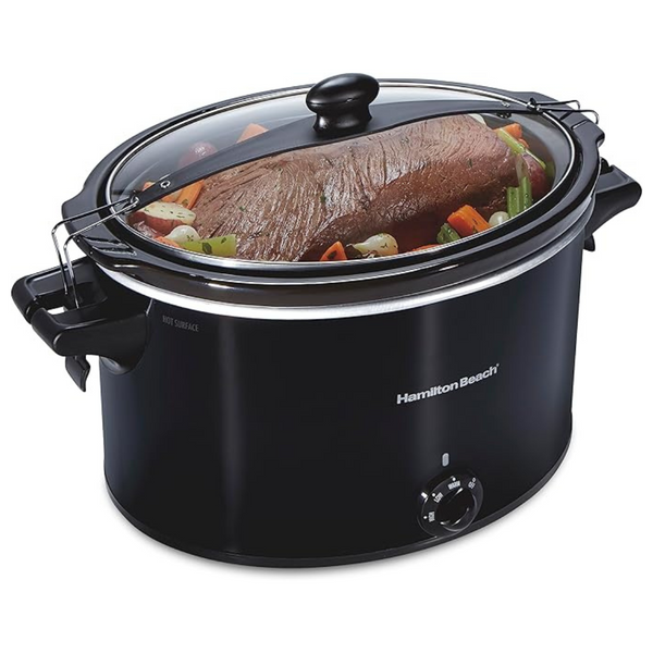 Hamilton Beach Extra Large 10 Quart Slow Cooker, Stay Or Go Portable With Lid Lock