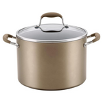 Anolon Advanced Home Hard-Anodized Nonstick Wide Stock Pot/Stockpot (10-Quart, Bronze)