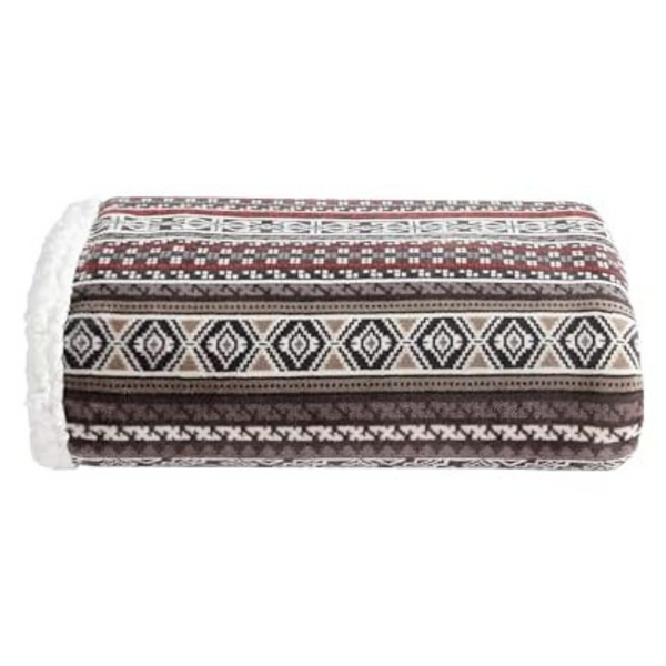60" x 50" Eddie Bauer Reversible Sherpa Throw Blanket