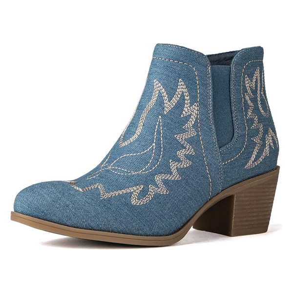 Globalwin Women's Blue Denim Cowboy Boots