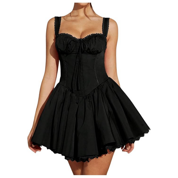 Women's Lace Sleeveless Corset A Line Mini Dress