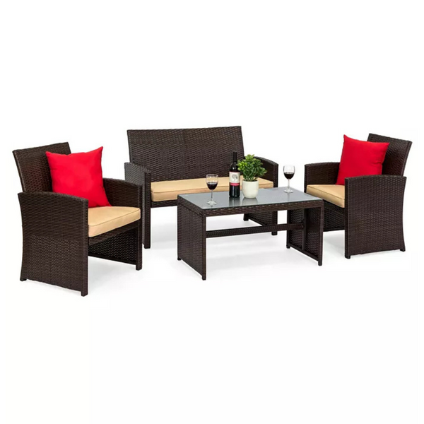4-Piece Best Choice Products Wicker Conversation Furniture Set (Various)