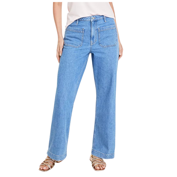 On 34th Women's Patch-Pocket Wide-Leg Jeans