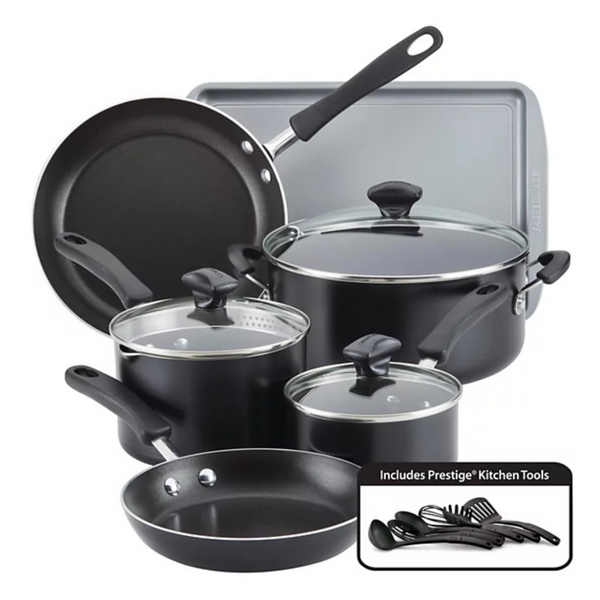 15-Piece Farberware Aluminum DiamondMax Nonstick Cookware Set