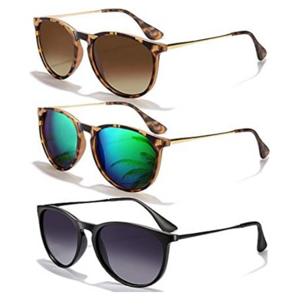 3-Pack Unisex Polarized UV Protection Trendy Sunglasses