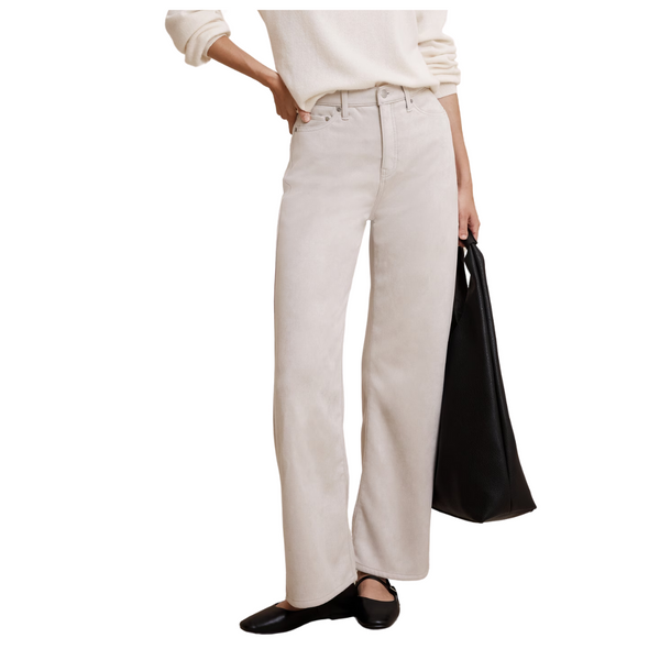 Banana Republic Women's Ultra High-Rise Wide-Leg Vegan Suede Pant