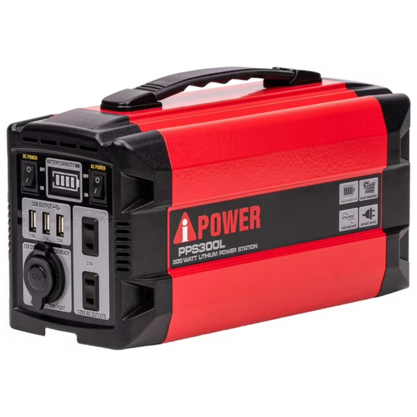A-iPower 300 W Lithium-Ion Manual Start Battery Powered Inverter Generator
