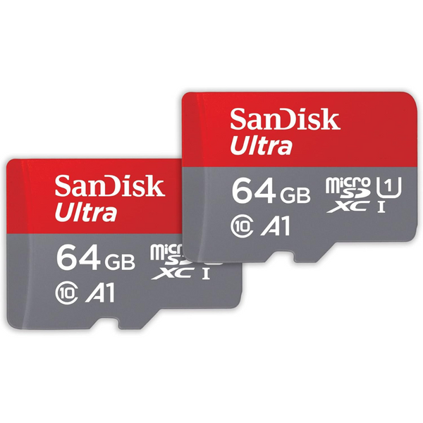 2-Pack SanDisk Ultra 64GB microSDXC Card With Adapter