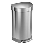 simple human 45L Stainless Steel Semi-Round Step Can [Open Box]