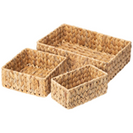 3-Pack FairyHaus Hand Woven Large and Small Wicker Storage Baskets Set