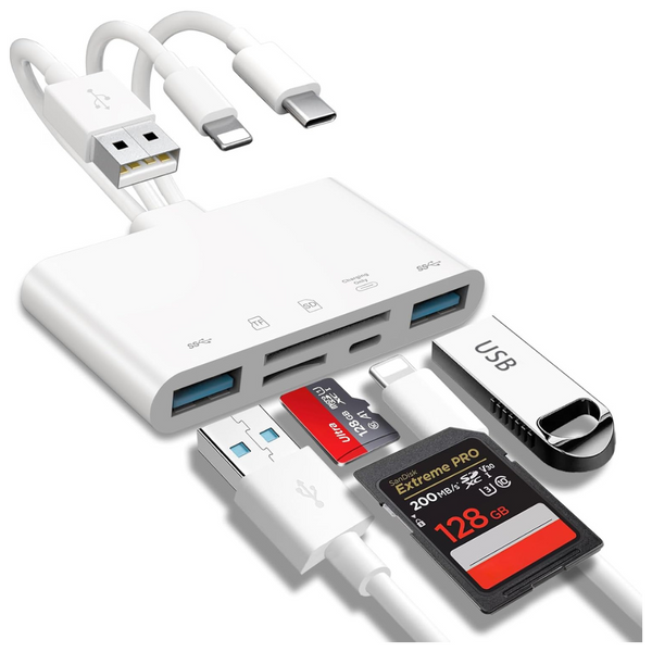 5-in-1 Memory Card Reader-Apple MFi Certified