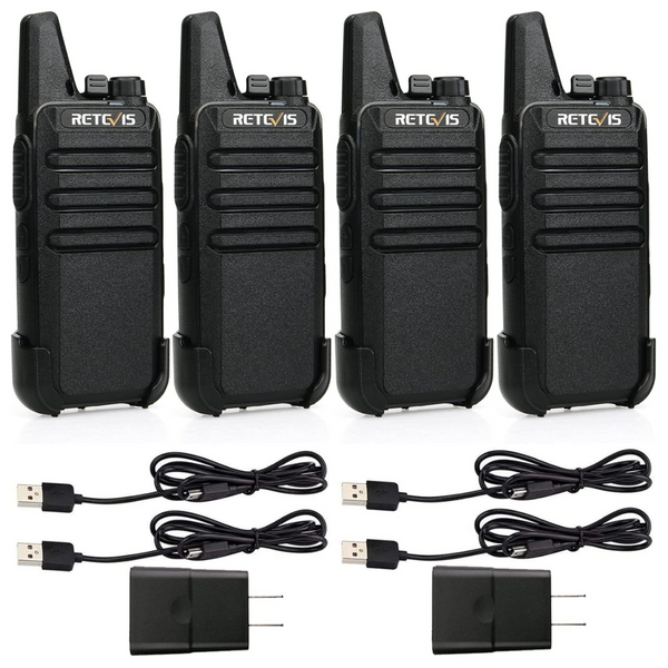 4-Pack Retevis Two Way Radio Long Range Rechargeable Walkie Talkie