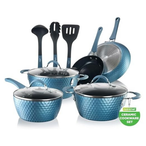 11-Piece Non Stick Ceramic Coating Cookware Pots And Pans Set