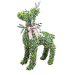 33 Inch UV-Resistant Faux Boxwood Artificial Deer Topiary