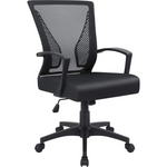 Mid Back Swivel Lumbar Support Chair (19.7"D x 19.7"W x 35.4"H)