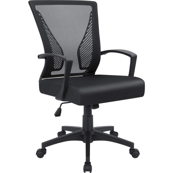 Mid Back Swivel Lumbar Support Chair (19.7"D x 19.7"W x 35.4"H)
