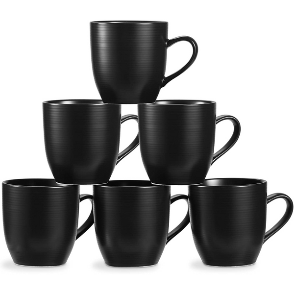 Set of 6 Ceramic Coffee Mug with Handle 16 oz