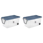 2-Count 160-Qt Sterilite Wheeled Plastic Storage Box