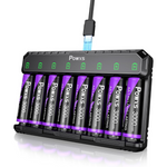 8-Count 3000mAh Rechargeable Lithium AA Batteries w/ Charger