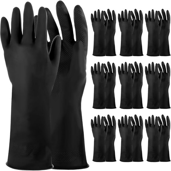10-Pairs Heavy Duty Nitrile Chemical Resistant Latex Gloves