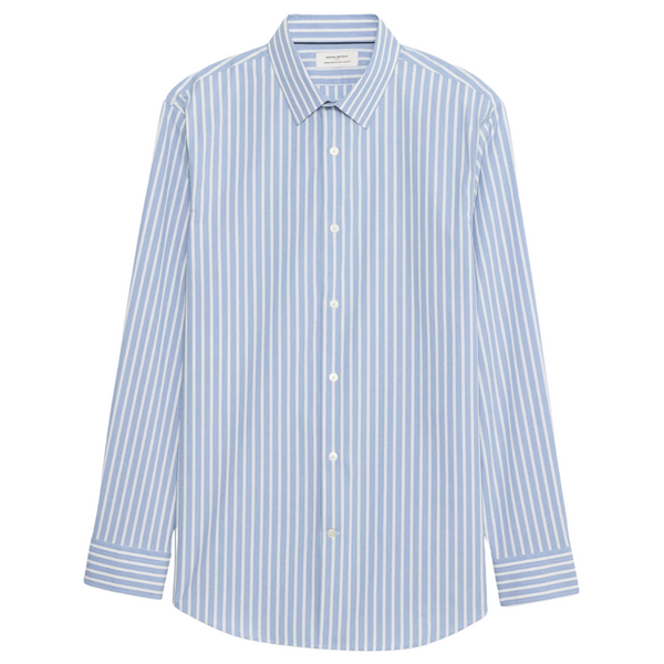 Banana Republic Factory Men's Slim Dress Shirt (Navy & Blue)