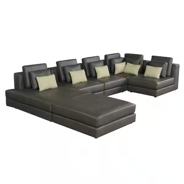 112.7" Armless Palomino Fabric Large Modular Sectional Sofa