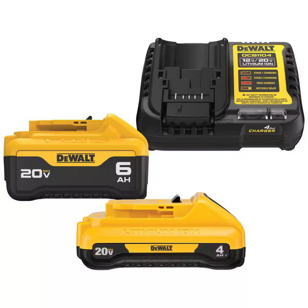 Dewalt 20V MAX XR Lithium-Ion Batteries and Fast Charger Starter Kit
