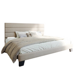Latitude Run Elison Platform Bed With Fabric Upholstered Headboard And Wooden Slats