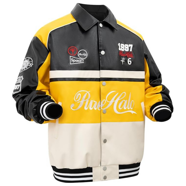Men's Vintage Graphic Leather Varsity Jackets
