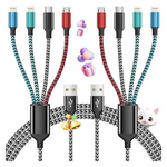 2-Pack 3-in-1 Nylon Braided Lightning Multi USB Cable (Various)