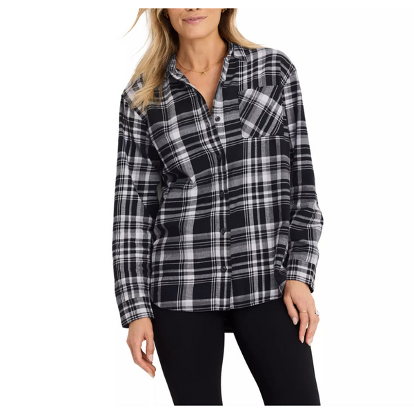 Jockey Women's Activewear Flannel Button Up Shirts