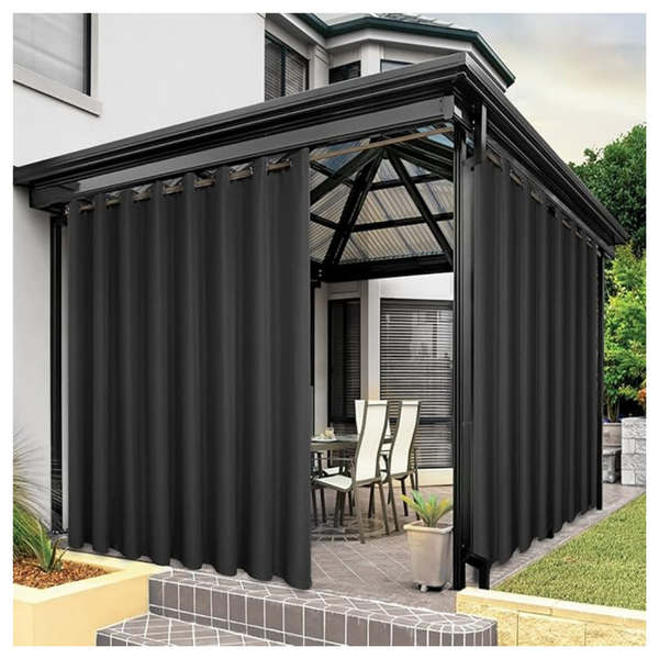 Waterproof 110"W x 120"L Patio Thick Privacy Wide Grommet Curtains