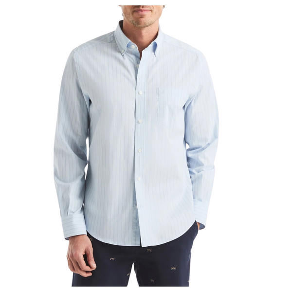 Nautica Men's Classic Fit Wrinkle-Resistant Striped Shirt