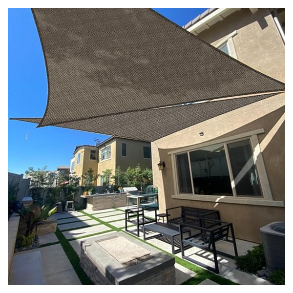 UV Block Permeable Sun 10' x 10' x 10' Triangle Canopy Shade Sail