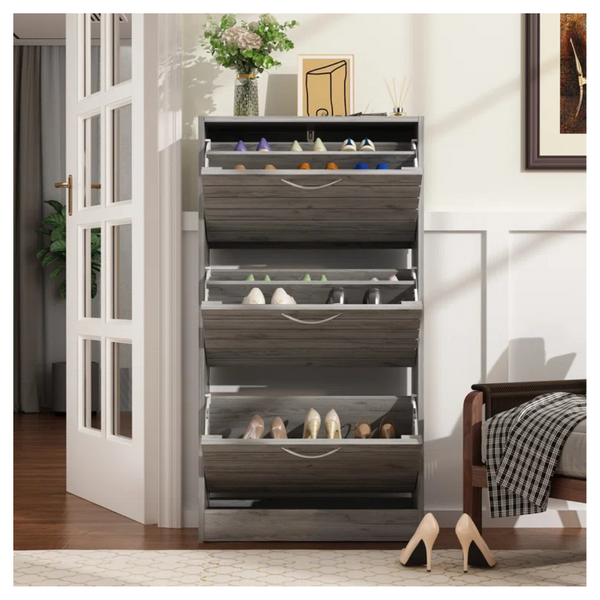 Loon Peak 10-12 Pair Shoe Storage Cabinet (Light Brown)