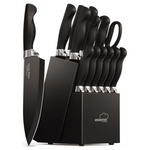 15-Piece Amorston German Stainless Steel Knife Sets With Block