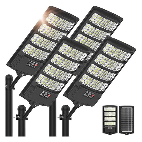 4-Pack Super Bright Wide Angle Commercial Solar Street Lights