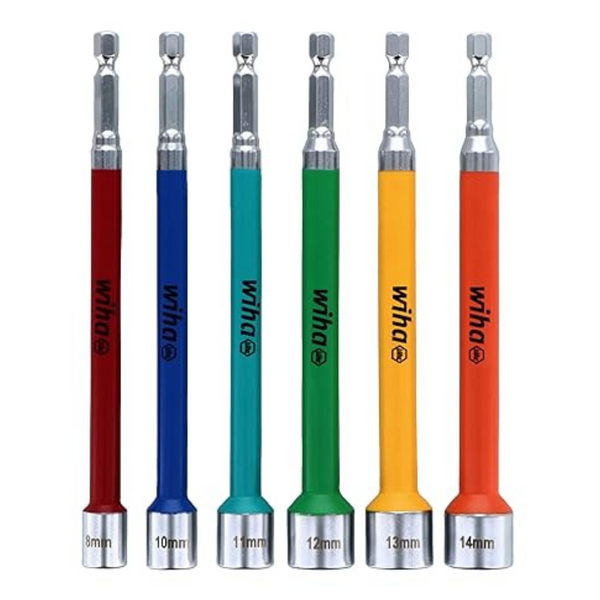 6-Piece Wiha Color Coded Magnetic Nut Setter Metric Set (70487)