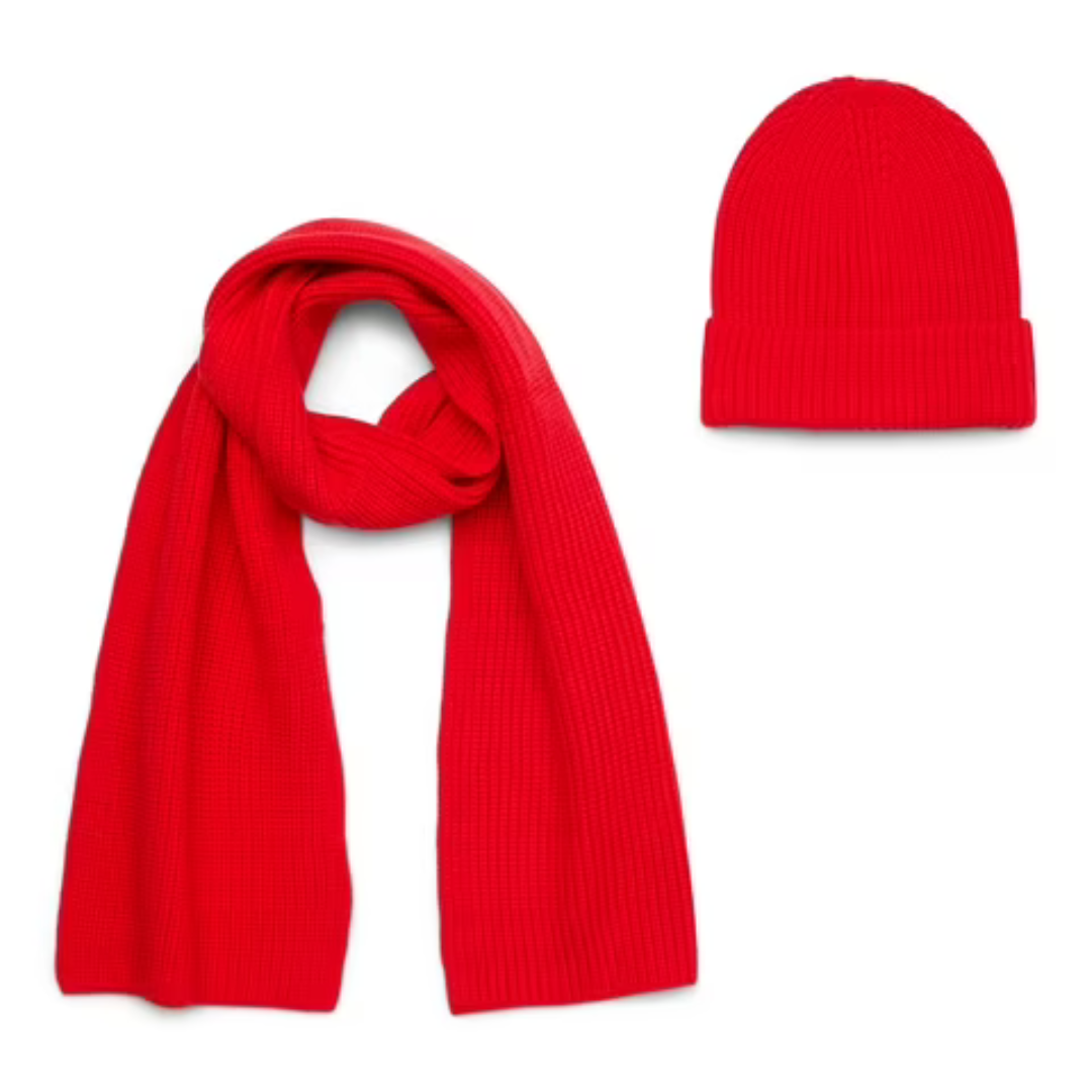Free Assembly 2-Piece Women's Cozy Yarn Winter Beanie And Scarf Set