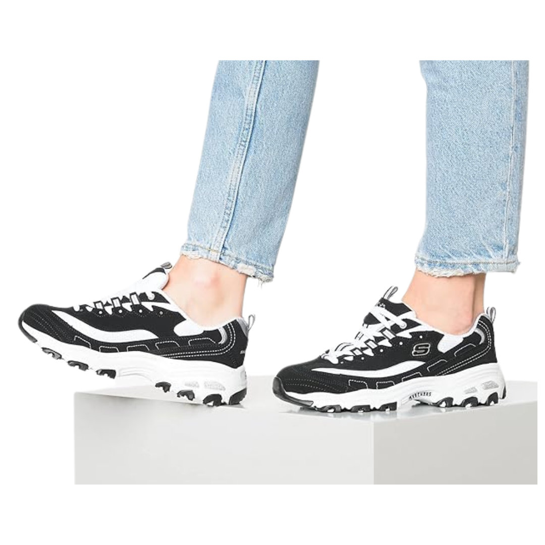 Skechers Sport Women's D'Lites Memory Foam Lace-up Sneaker