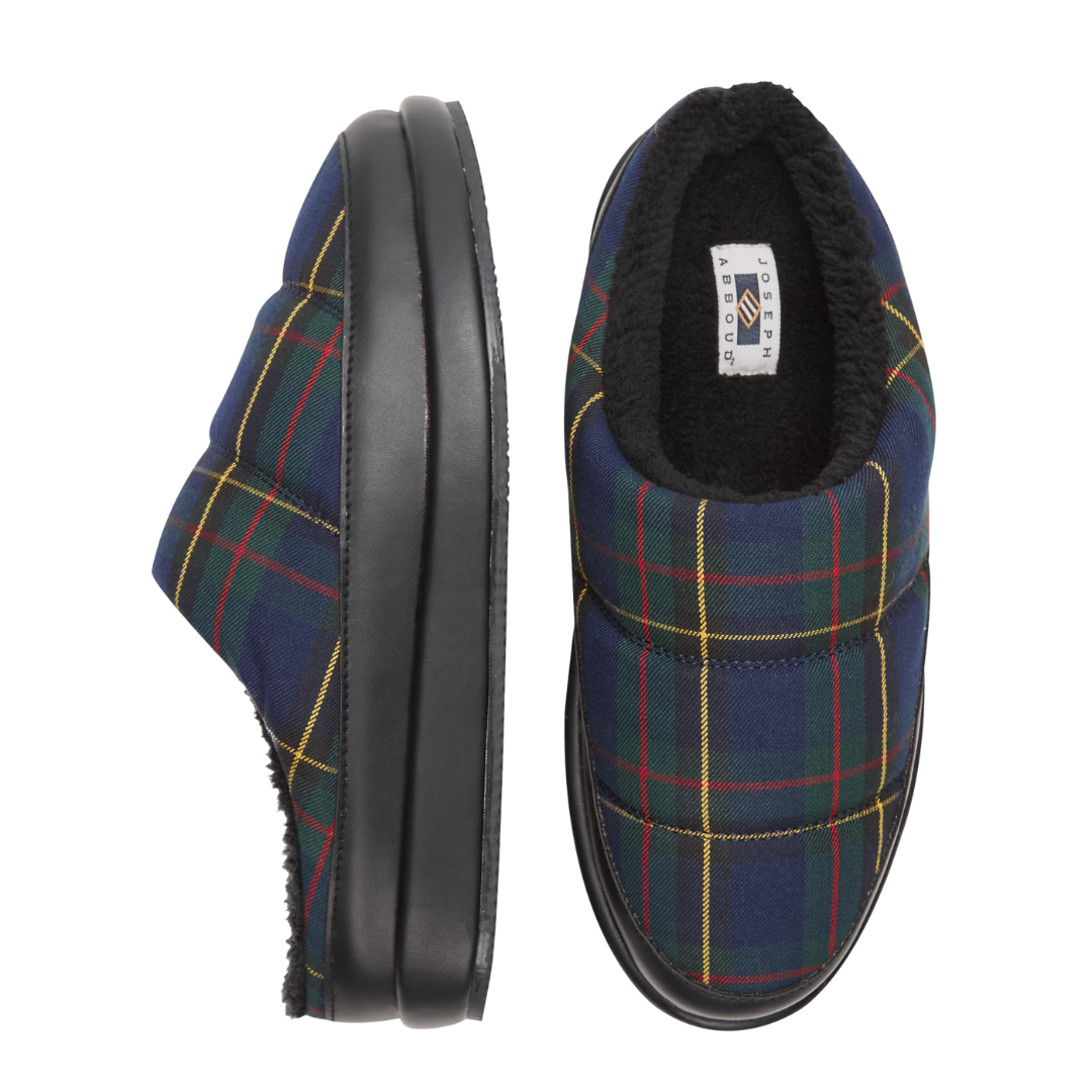 Joseph Abboud Multi-Plaid Commuter Clog Slippers