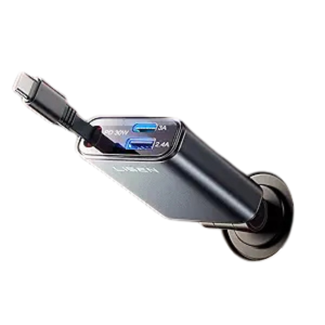 57W Retractable USB-C Fast Charging Car Charger