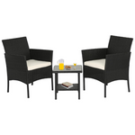 FDW Outdoor Wicker Bistro Rattan Chair Conversation Set