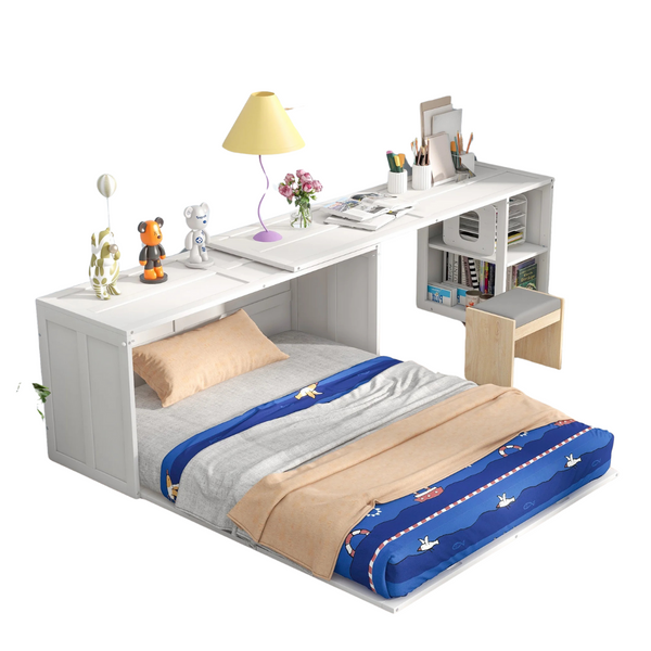 Euroco Queen Size Murphy Bed With Rotable Desk And Shelf